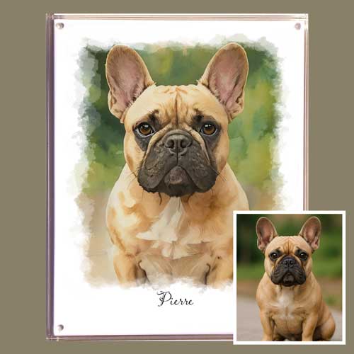 Watercolor in an acrylic frame