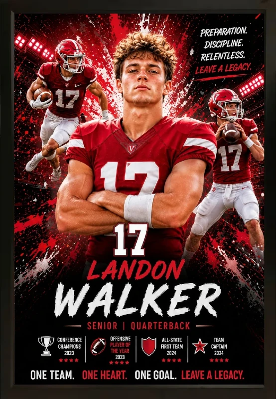 Framed football sports custom  portrait