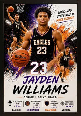 Framed basketball sports custom legacy portrait