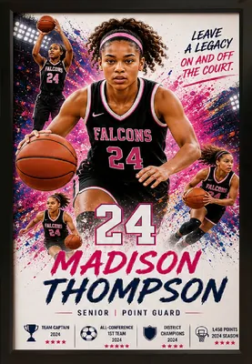 Framed basketball sports custom legacy portrait