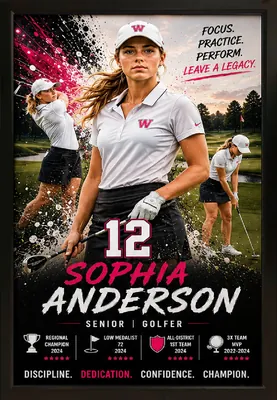Framed golf sports custom legacy portrait