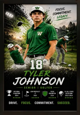 Framed golf sports custom legacy portrait