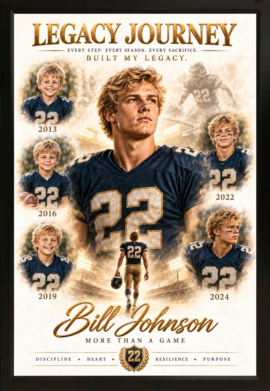 Framed Journey football portrait