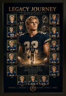 Framed Journey football portrait