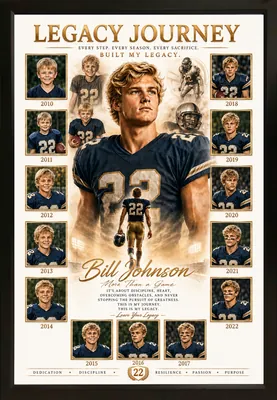Framed Journey football portrait