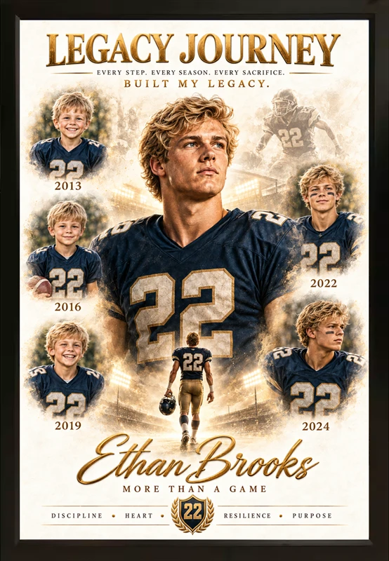 Framed Journey football portrait
