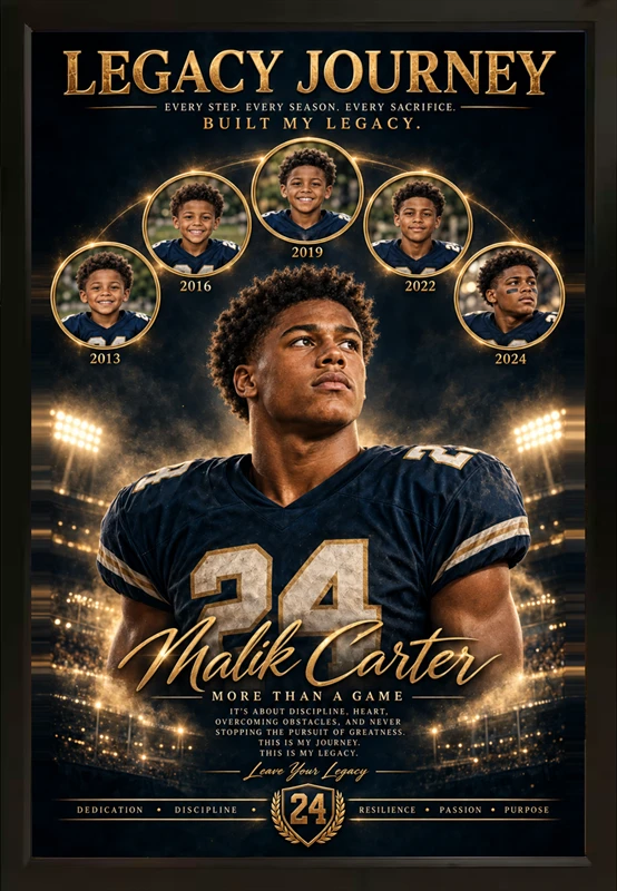 Framed Journey football portrait