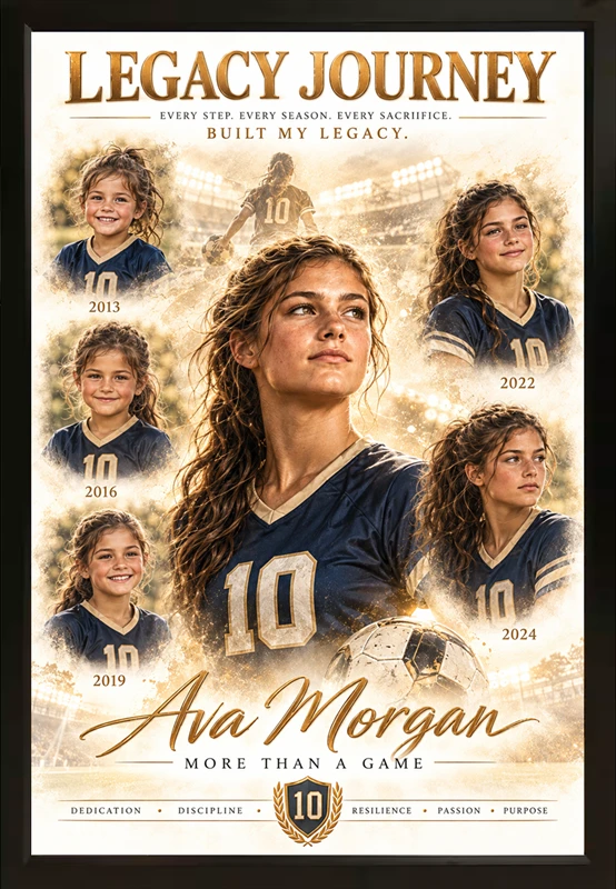 Framed Journey football portrait
