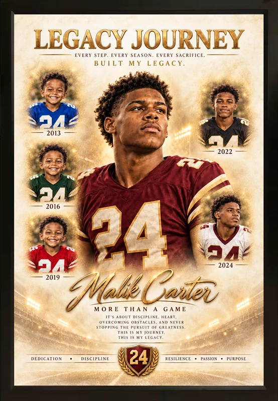 Framed Journey football portrait